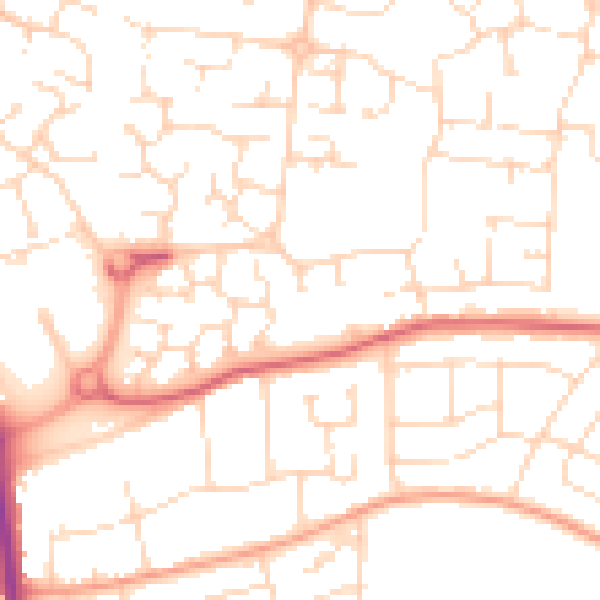 Daytime road noise heatmap for LE5 1DY