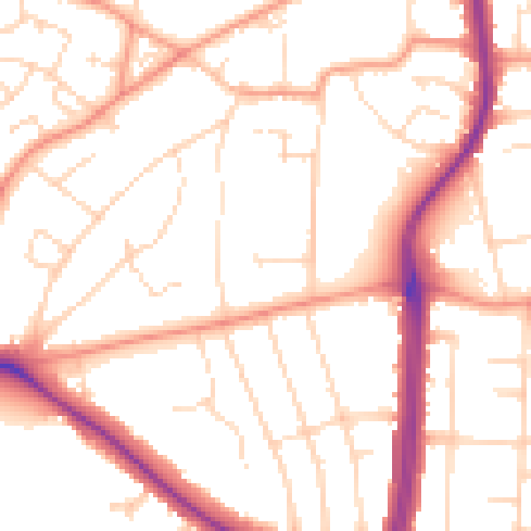 Daytime road noise heatmap for LE5 1EJ