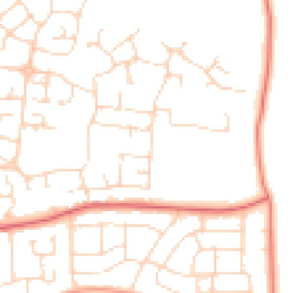 Daytime road noise heatmap for LE5 1GT