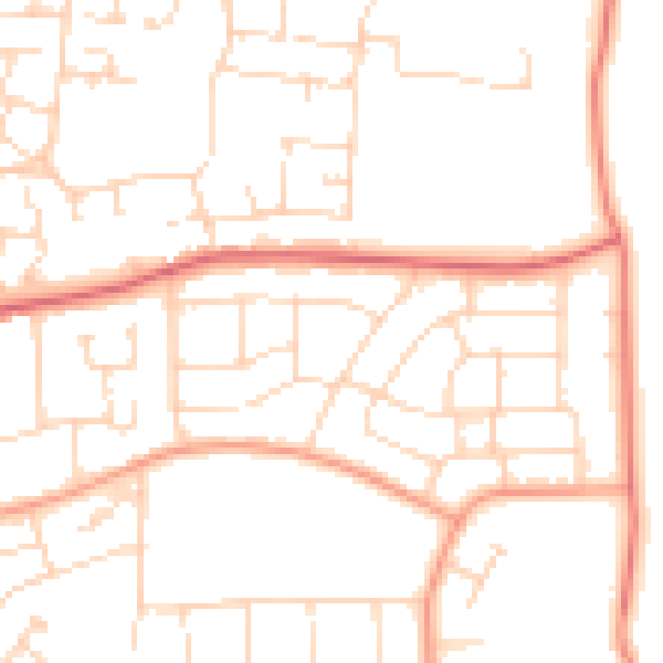 Daytime road noise heatmap for LE5 1GW