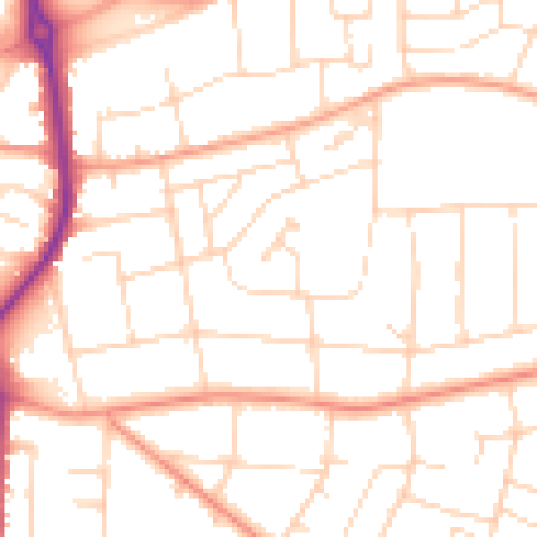 Daytime road noise heatmap for LE5 1HD