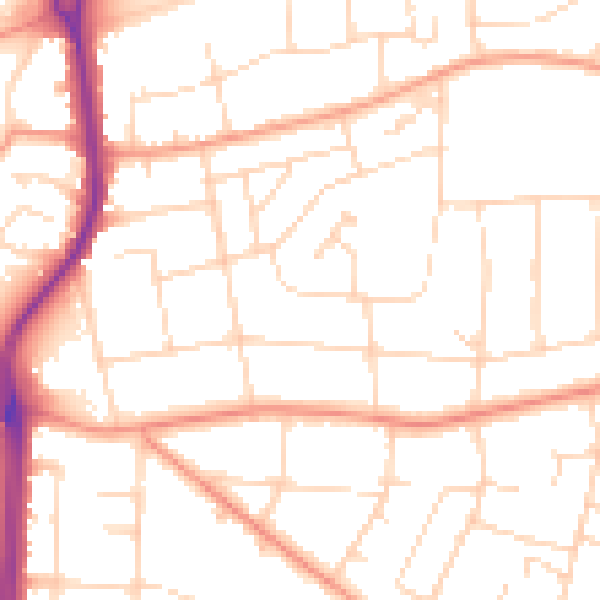 Daytime road noise heatmap for LE5 1HG
