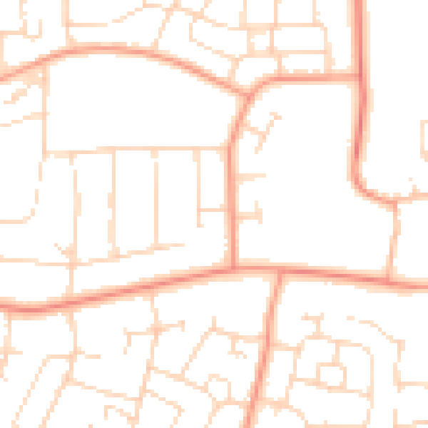 Daytime road noise heatmap for LE5 1LA