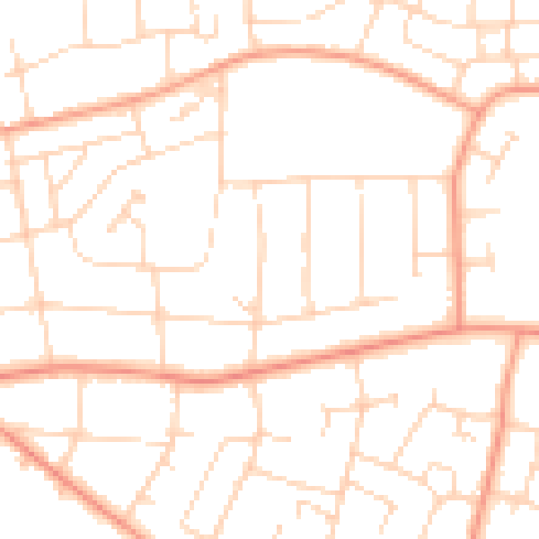 Daytime road noise heatmap for LE5 1NP