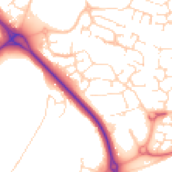 Daytime road noise heatmap for LE5 1PF
