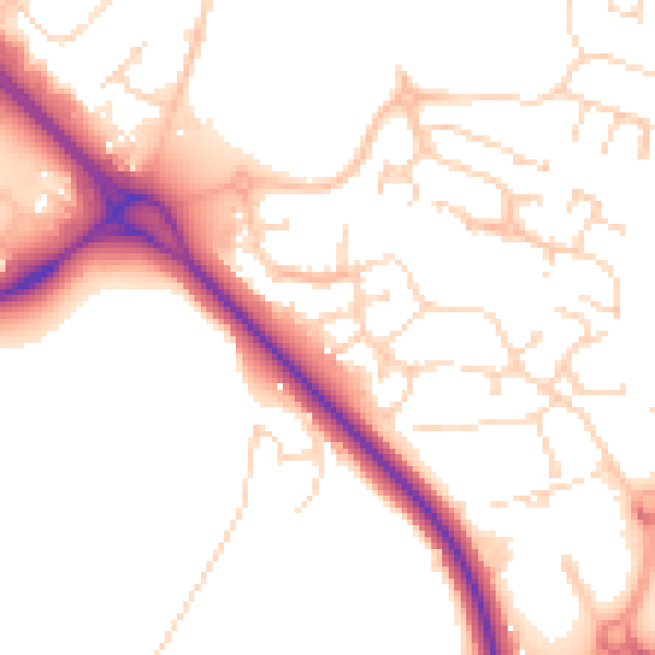 Daytime road noise heatmap for LE5 1PU