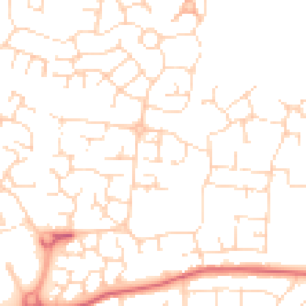 Daytime road noise heatmap for LE5 1RX