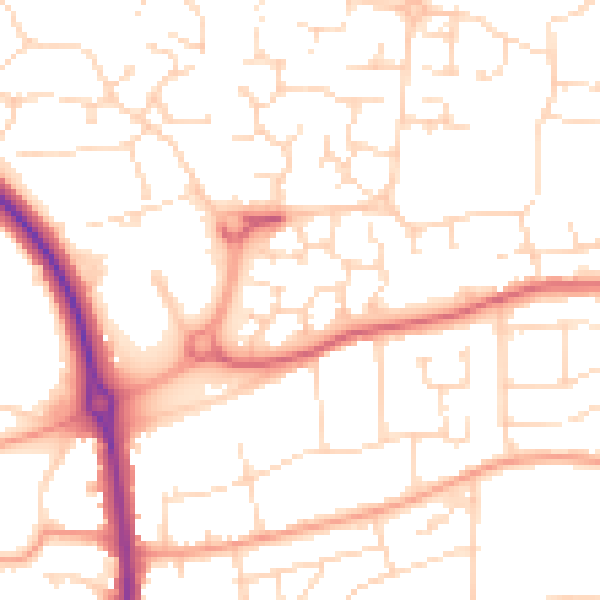 Daytime road noise heatmap for LE5 1TA