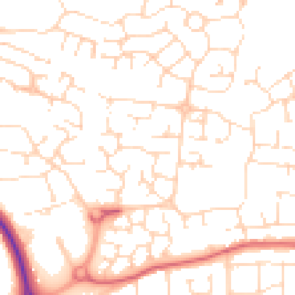 Daytime road noise heatmap for LE5 1TW