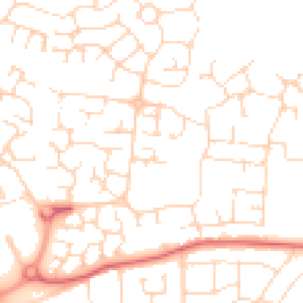 Daytime road noise heatmap for LE5 1UB