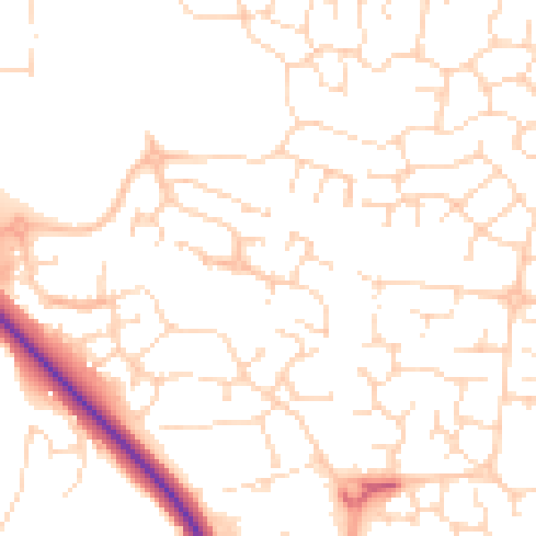 Daytime road noise heatmap for LE5 1UG