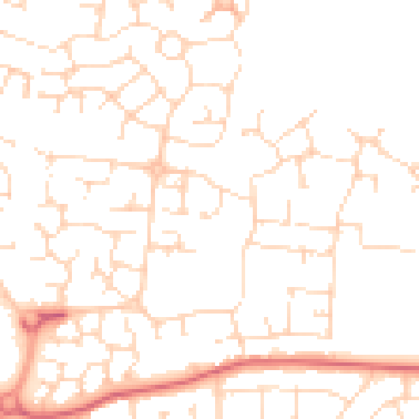 Daytime road noise heatmap for LE5 1UJ