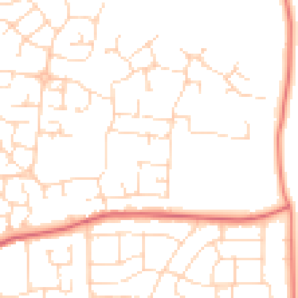 Daytime road noise heatmap for LE5 1WQ