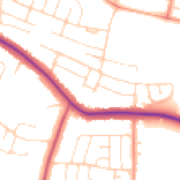 Daytime road noise heatmap for LE5 2GA