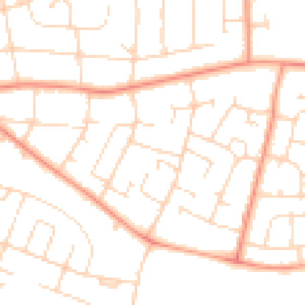 Daytime road noise heatmap for LE5 2HB