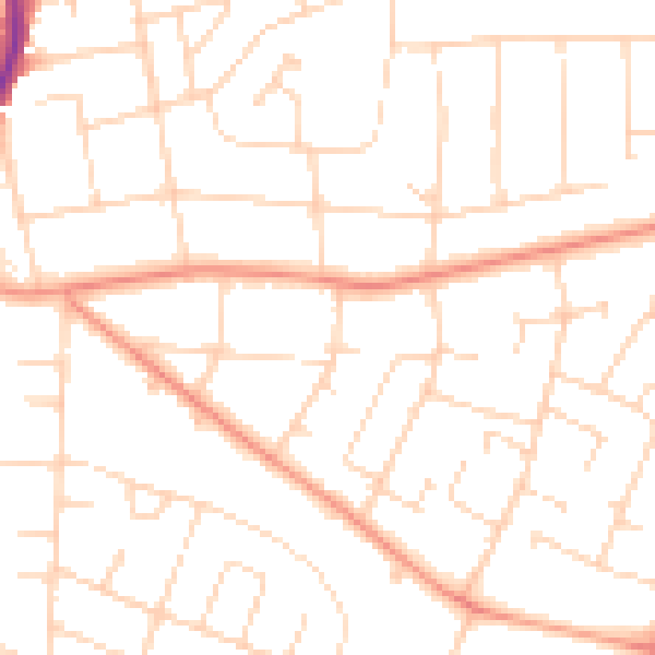 Daytime road noise heatmap for LE5 2HH