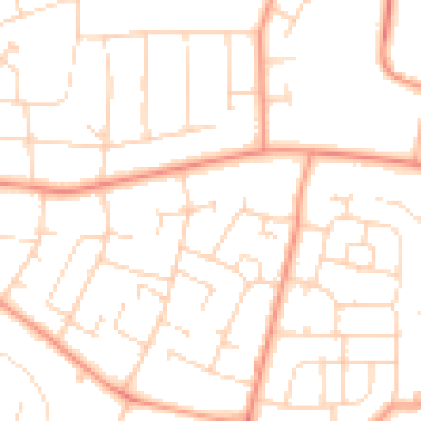 Daytime road noise heatmap for LE5 2JF
