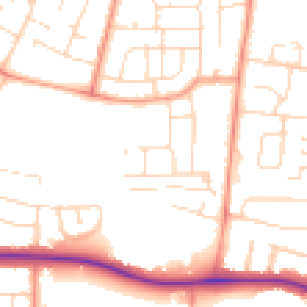 Daytime road noise heatmap for LE5 2LF