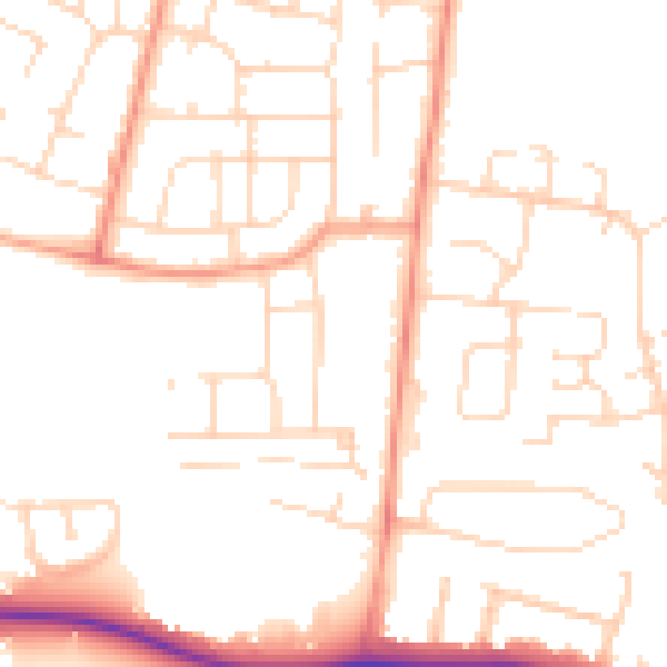 Daytime road noise heatmap for LE5 2LH
