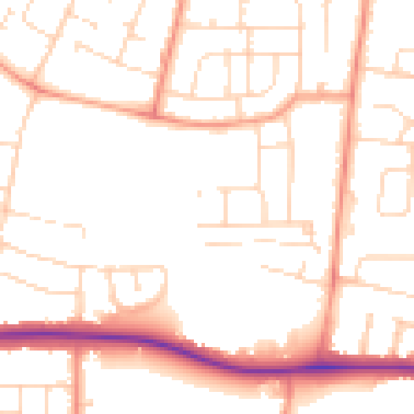 Daytime road noise heatmap for LE5 2LN
