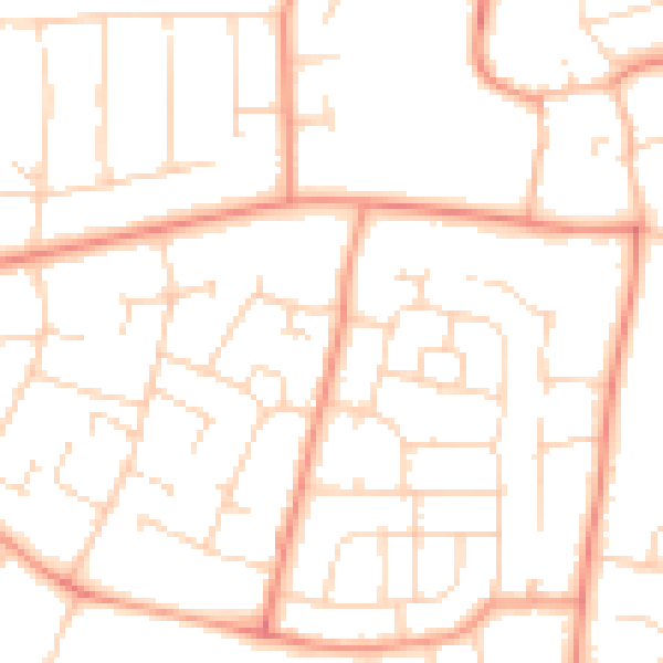 Daytime road noise heatmap for LE5 2PD