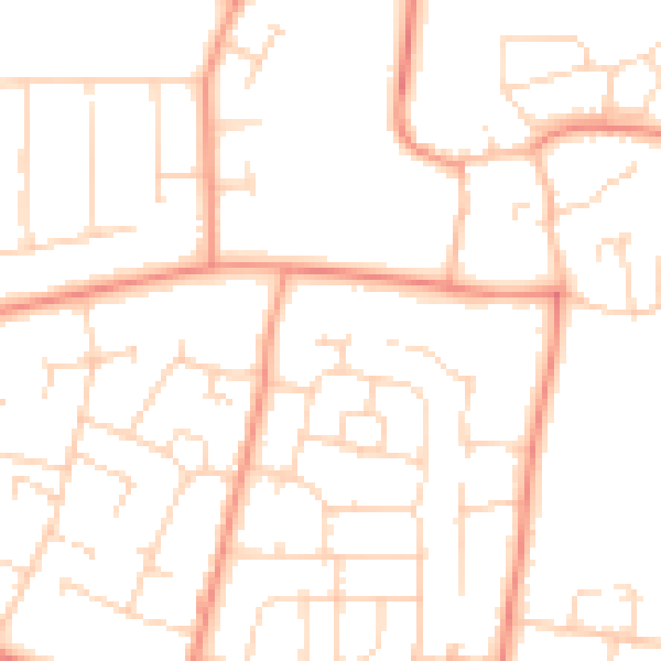 Daytime road noise heatmap for LE5 2PP