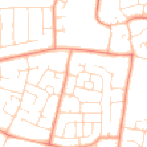 Daytime road noise heatmap for LE5 2PQ