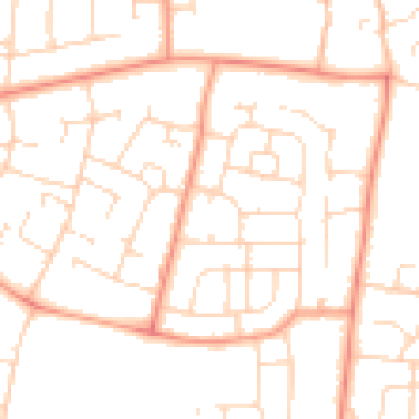 Daytime road noise heatmap for LE5 2QR