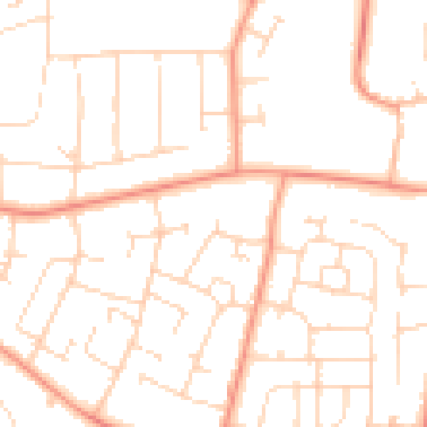 Daytime road noise heatmap for LE5 2RA