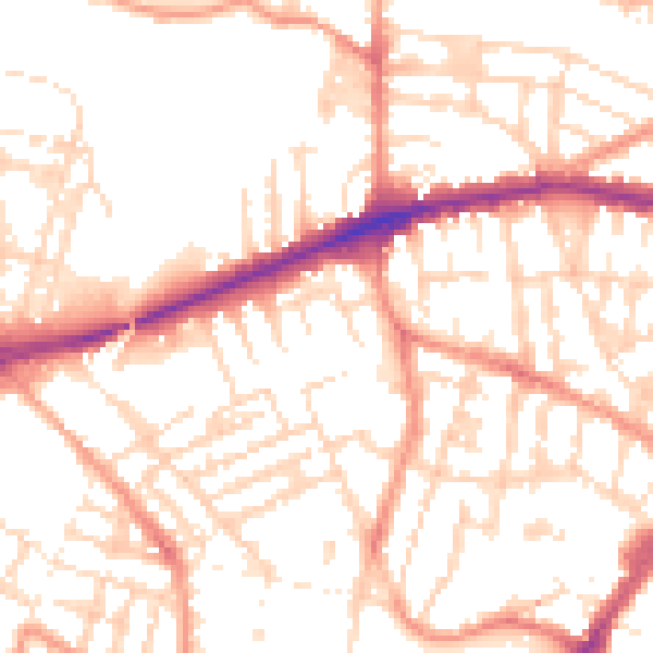 Daytime road noise heatmap for LE5 3FF