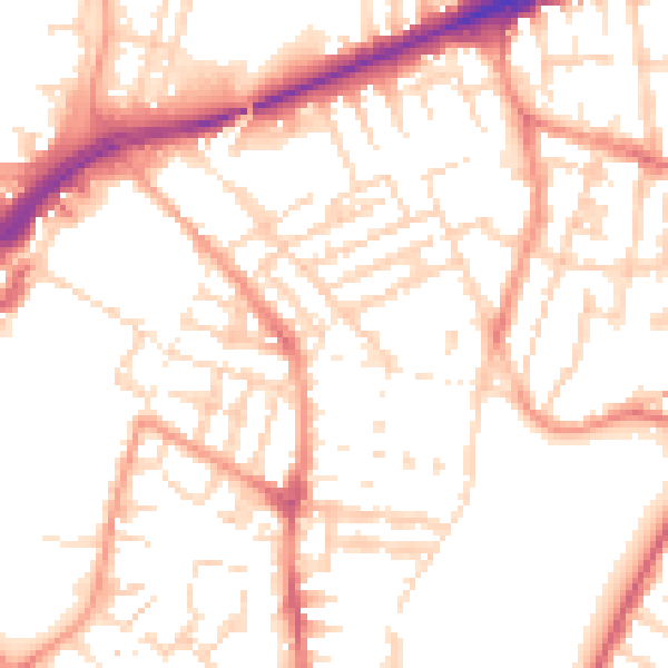 Daytime road noise heatmap for LE5 3FU