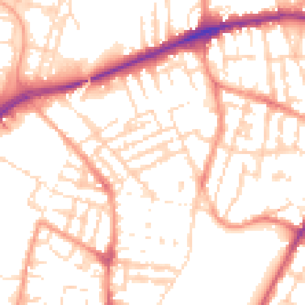 Daytime road noise heatmap for LE5 3HJ