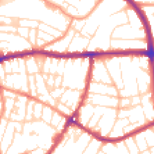 Daytime road noise heatmap for LE5 3LR