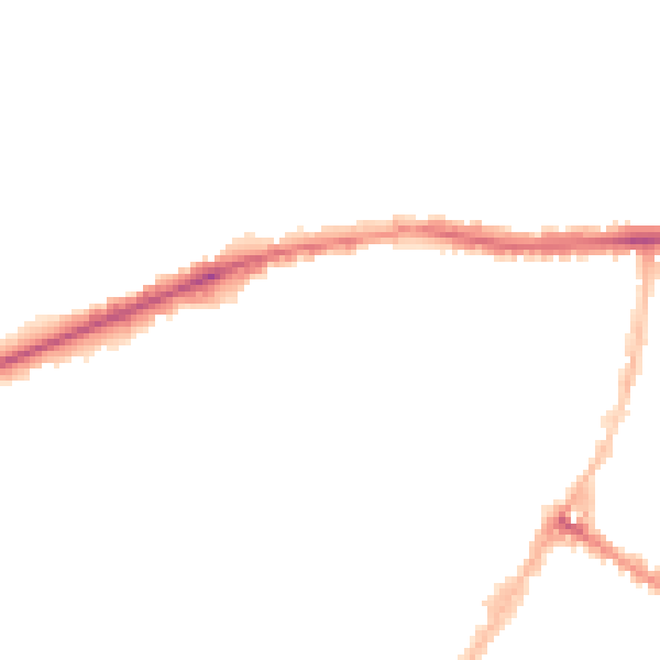 Night-time road noise heatmap for LE5 3NG