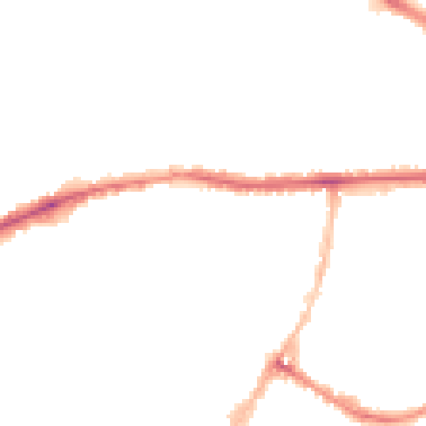 Night-time road noise heatmap for LE5 3NJ