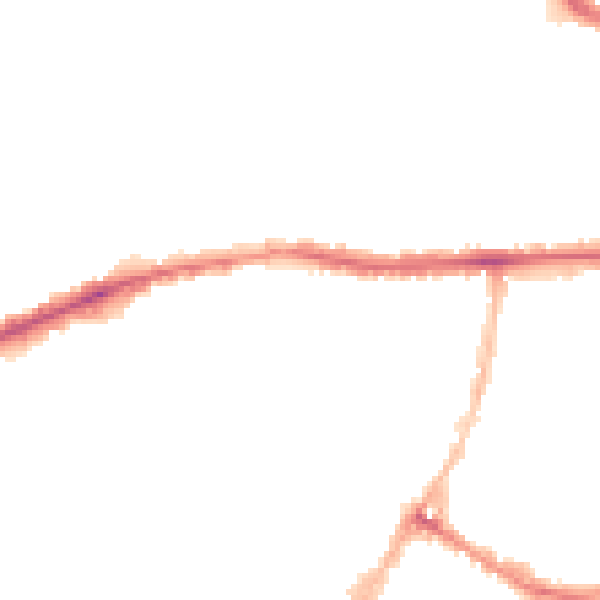 Night-time road noise heatmap for LE5 3NU