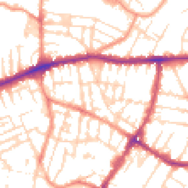 Daytime road noise heatmap for LE5 3PD