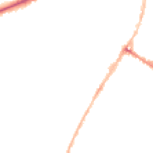 Night-time road noise heatmap for LE5 3QJ