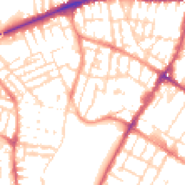 Daytime road noise heatmap for LE5 3RE
