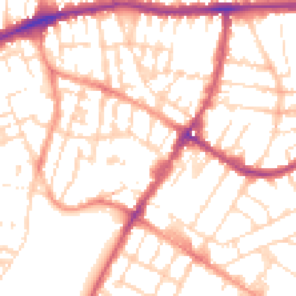 Daytime road noise heatmap for LE5 3RF
