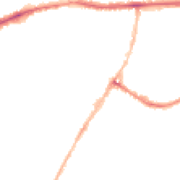 Night-time road noise heatmap for LE5 3RF