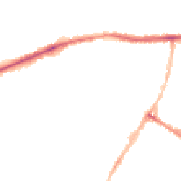 Night-time road noise heatmap for LE5 3RN