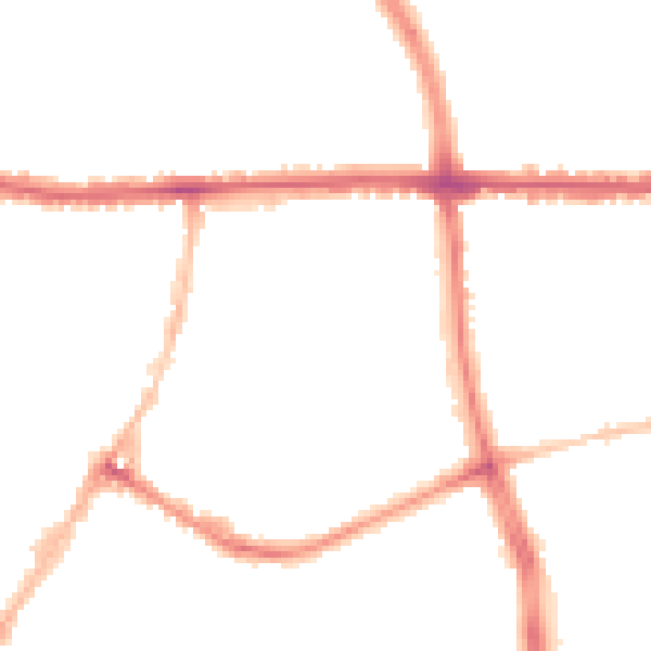Night-time road noise heatmap for LE5 4AB