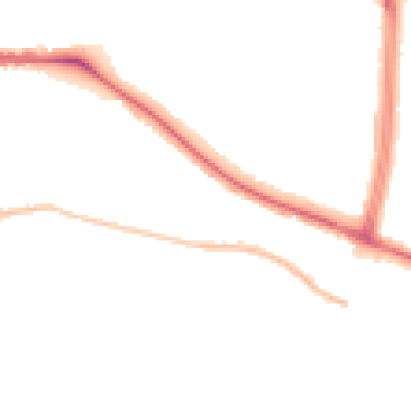 Night-time road noise heatmap for LE5 4DL