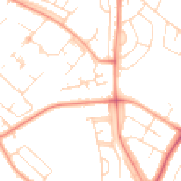 Daytime road noise heatmap for LE5 4JY