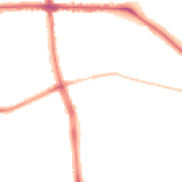 Night-time road noise heatmap for LE5 4LT