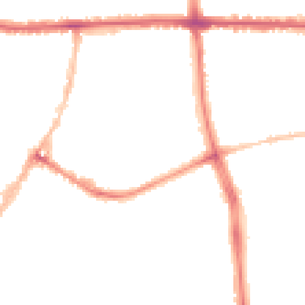 Night-time road noise heatmap for LE5 4QH
