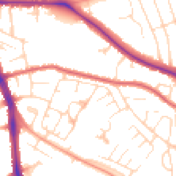 Daytime road noise heatmap for LE5 4TB