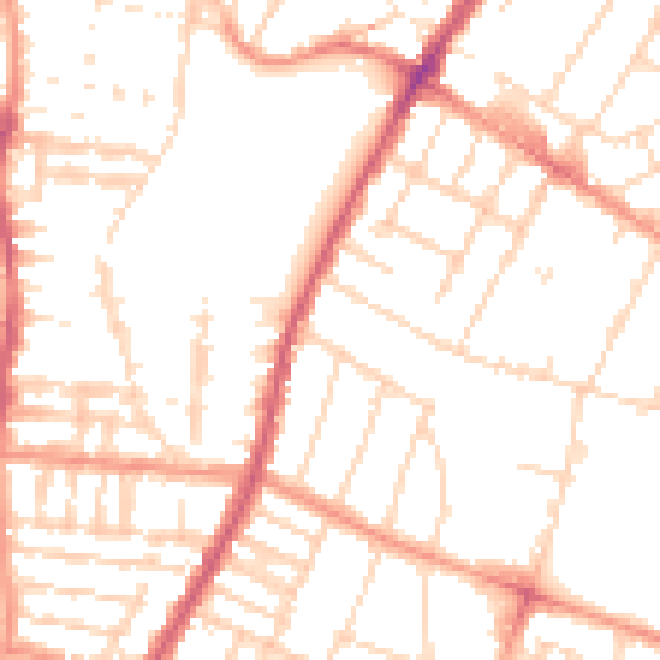 Daytime road noise heatmap for LE5 5AH