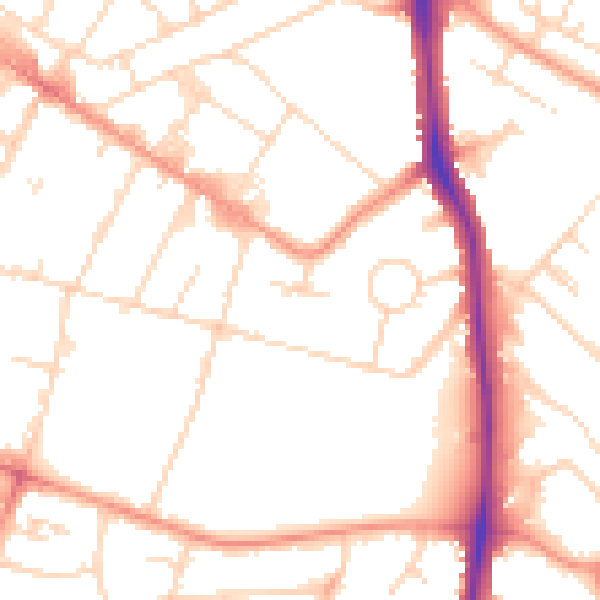 Daytime road noise heatmap for LE5 5DG